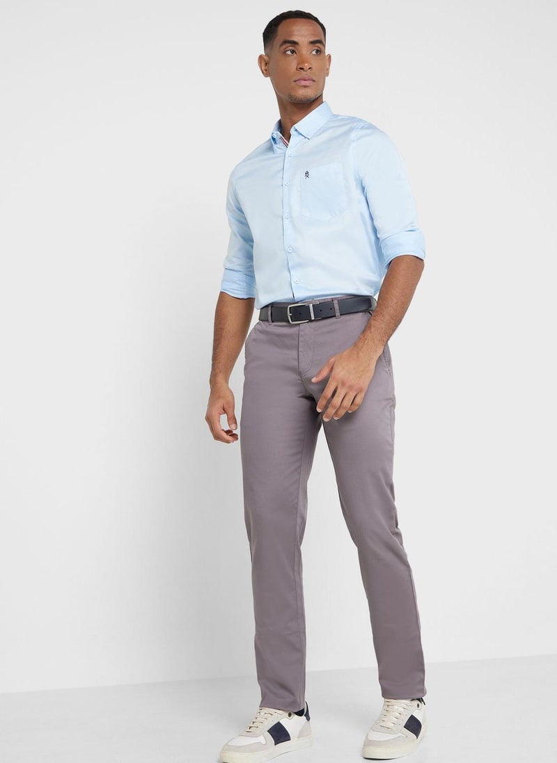 Thomas Scott - Thomas Scott Men Blue Regular Fit Relaxed Cotton Casual Sustainable Shirt - Image 1