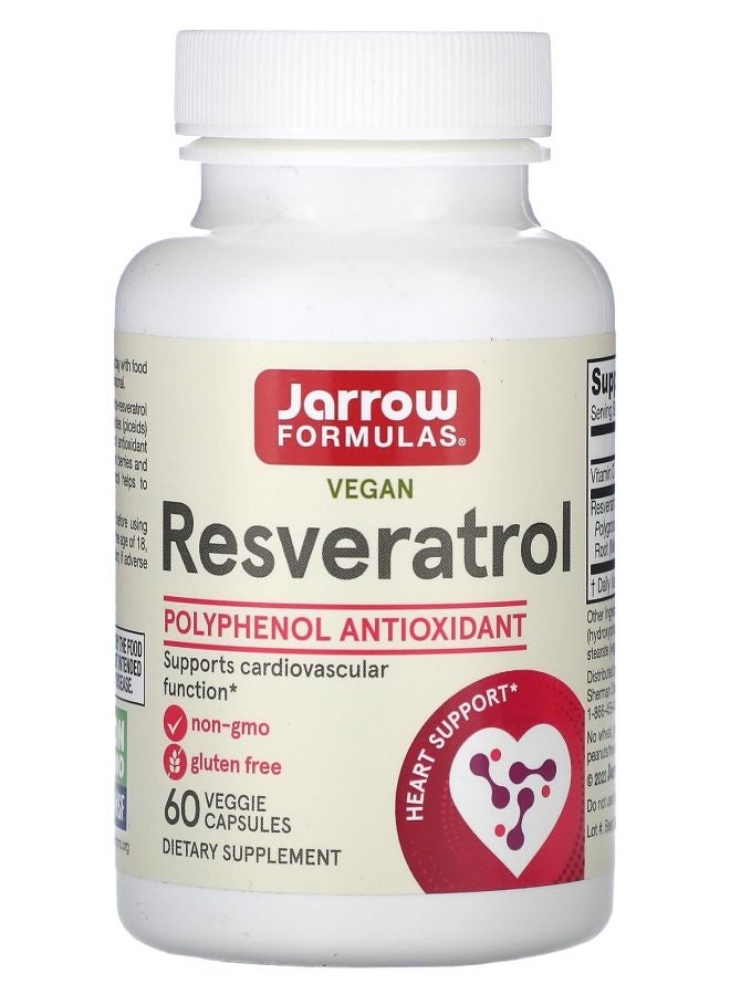 jarrow formulas Vegan Resveratrol 60 Veggie Capsules