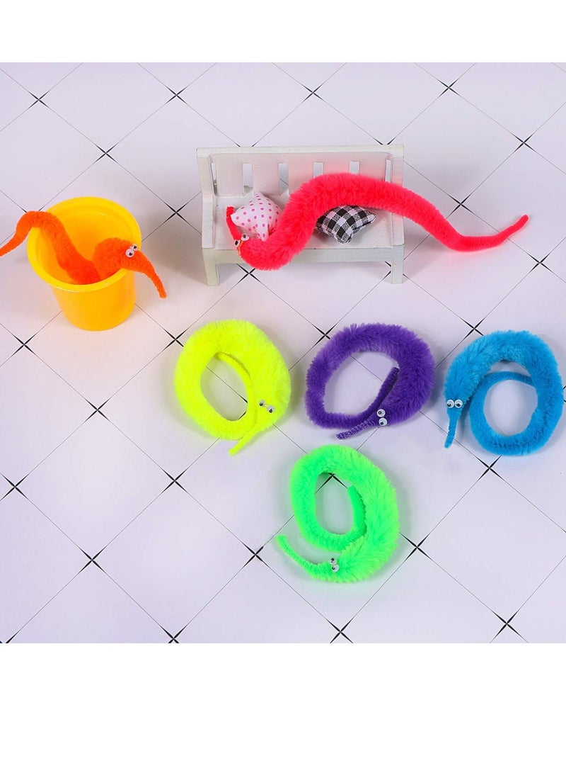 KASTWAVE Magic Worm Kit Toys, Children's Day Gift 12 Pcs Wiggly Fuzzy Colorful Worms with Invisible String Party Favors for Kids(Multiple Colors Randomly Matched) - Image 4