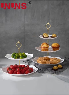 UNUNS 2 Pack 3-Tier Cupcake Stand, Dessert Tower Tray, Tiered Serving Cake Stand, Dessert Stand Pastry Stand Disposable Pastry Stand for Party Wedding Home Decor  - Image 1
