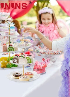 UNUNS 2 Pack 3-Tier Cupcake Stand, Dessert Tower Tray, Tiered Serving Cake Stand, Dessert Stand Pastry Stand Disposable Pastry Stand for Party Wedding Home Decor  - Image 3