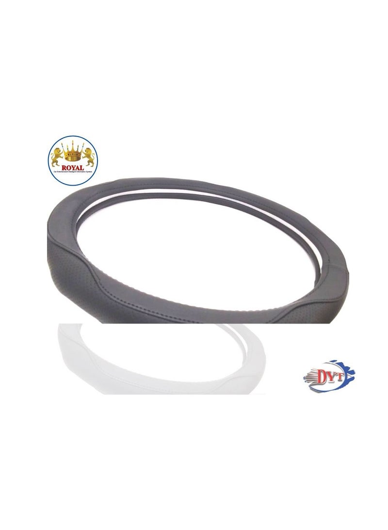 رويال Luxury Steering Wheel Cover 15"Inch (DYT-3200, BK) Black Color - Image 3