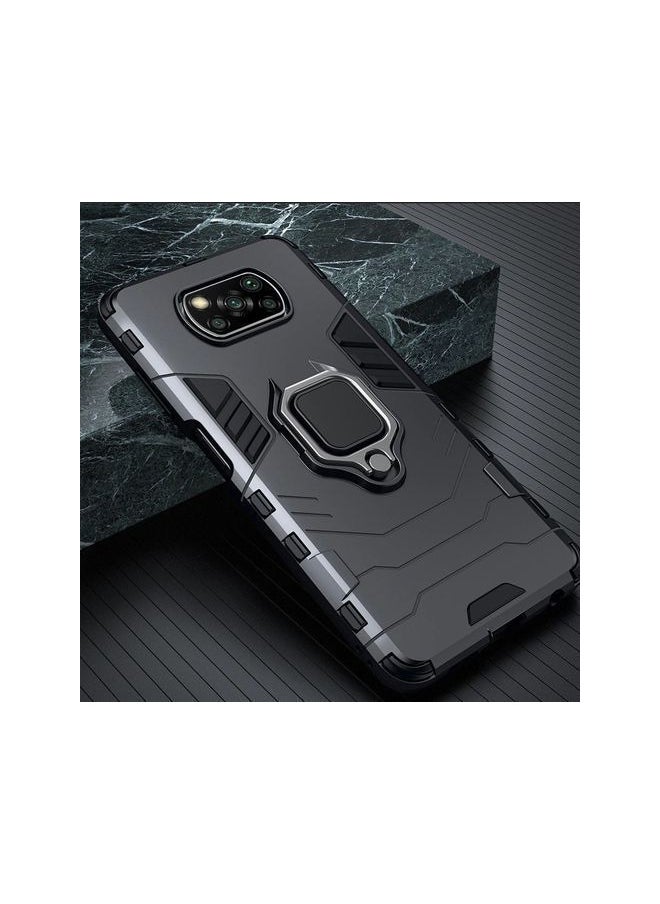 ماركة غير محددة - ( poco x3 nfc / poco x3 pro Cover) جراب شاومي بوكو اكس 3 / بوكو اكس 3 برو ضد الصدمات بحماية كاملة ودبلة معدنية متعددة الوظائف لهاتف بوكو اكس - Image 1