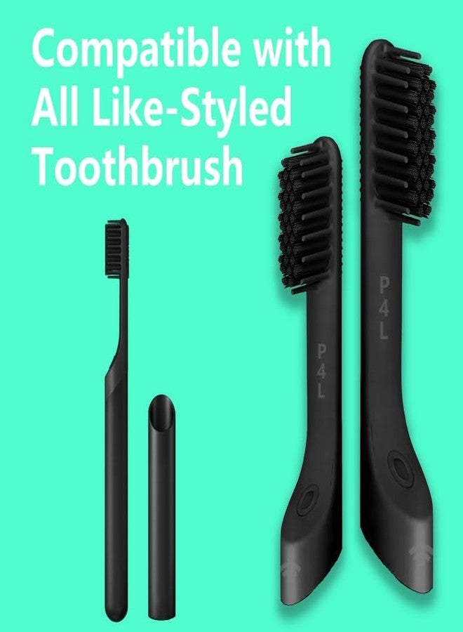 PAI4LEISI 4-Pack Black Replacement Heads Fit for Quip Toothbrush Handle - Image 2