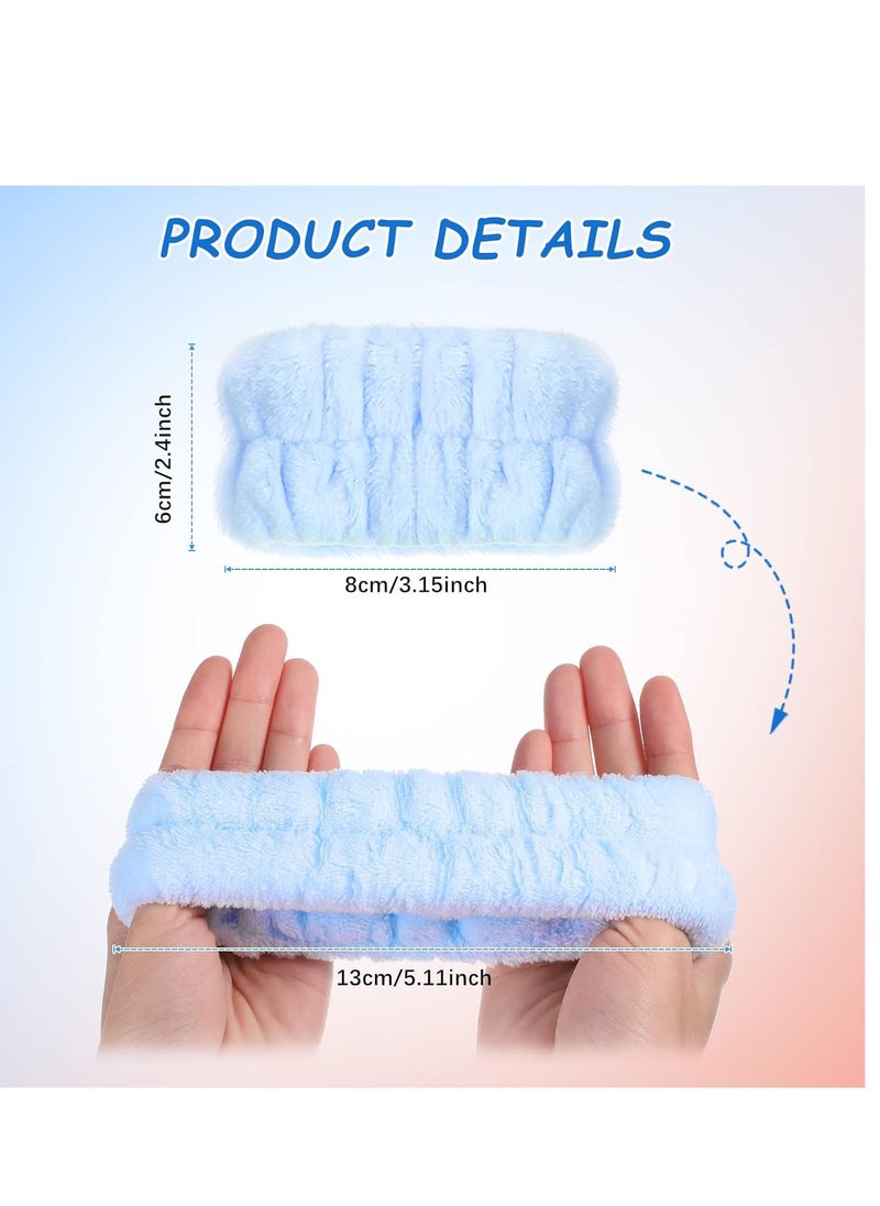 Chuangdi Chuangdi 4 Pairs Wrist Spa Washband Microfiber Washing Face Wrist Wash Towel Band Wristband Scrunchies Absorbent Wrist Sweatband for Women Prevent Liquid from Spilling  - Image 4