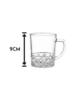 Elegant 12 Pieces Clear Glass Tea Cup Set 240 ml  - Image 4