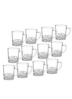 Elegant 12 Pieces Clear Glass Tea Cup Set 240 ml  - Image 1