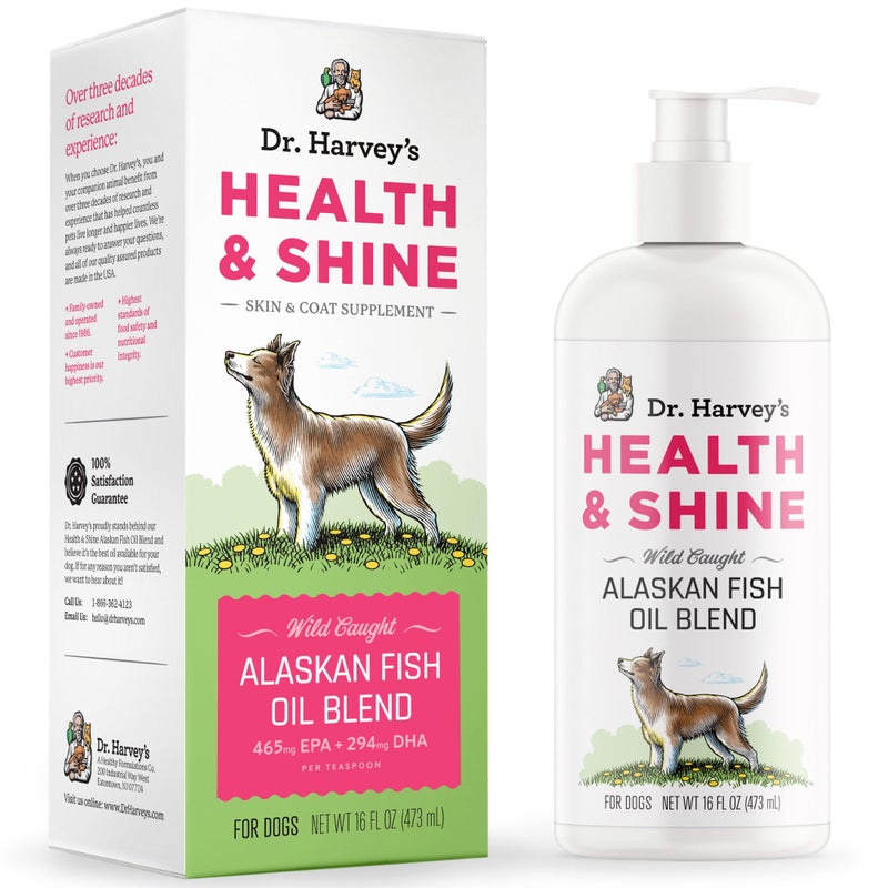 Dr. Harvey's Health & Shine Alaskan Fish Oil Blend for Dogs - Supports Healthy Heart, Brain, and Eyes (16 fl. oz.) - Image 1