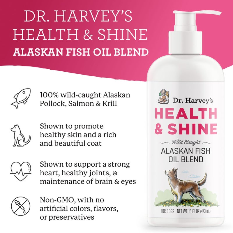 Dr. Harvey's Health & Shine Alaskan Fish Oil Blend for Dogs - Supports Healthy Heart, Brain, and Eyes (16 fl. oz.) - Image 3