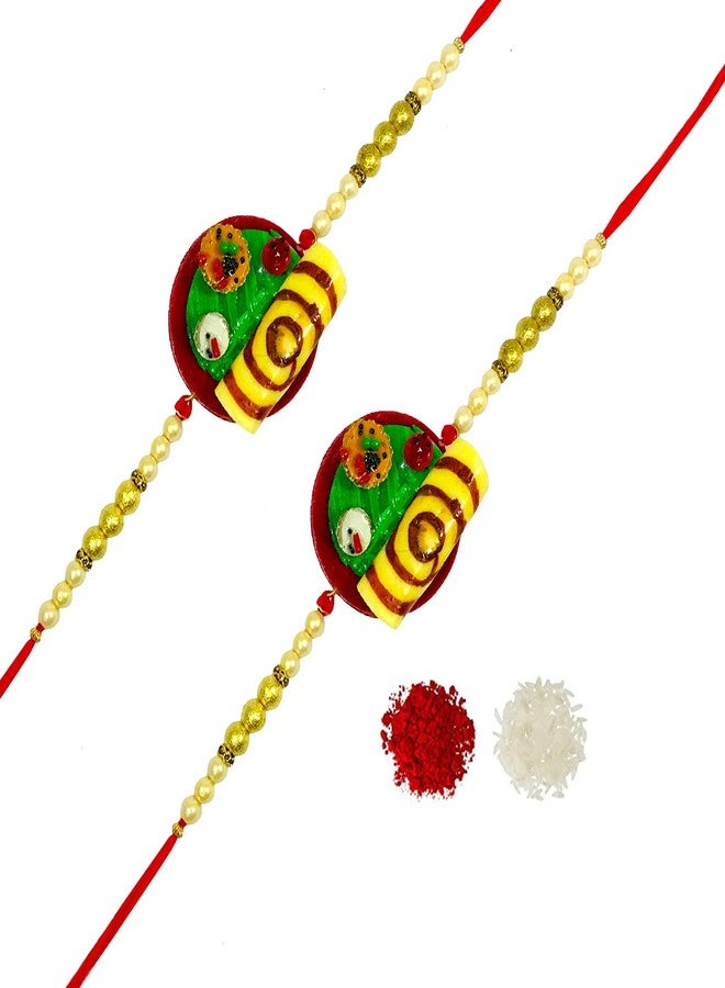 Evisha 2 Pcs Dosa Food Rakhi For Brother | Rakhi Combo Kids-12-Two | rakhi || rakhi set || rakhi for brother || rakhi for brother and bhabhi || rakhi combo || bhaiya bhabhi rakhi || rakhi gifts - Image 1