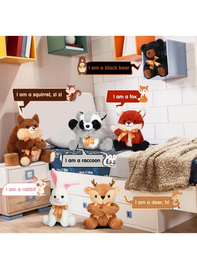 Syhood 6 Pieces Woodland Stuffed Animal 11.8 Inch Plush Toys for Baby Shower Stuffed Woodland Toy Wild Plush Animals for Themed Parties Decoration Teacher Student Achievement Award Birthday Gifts - Image 3