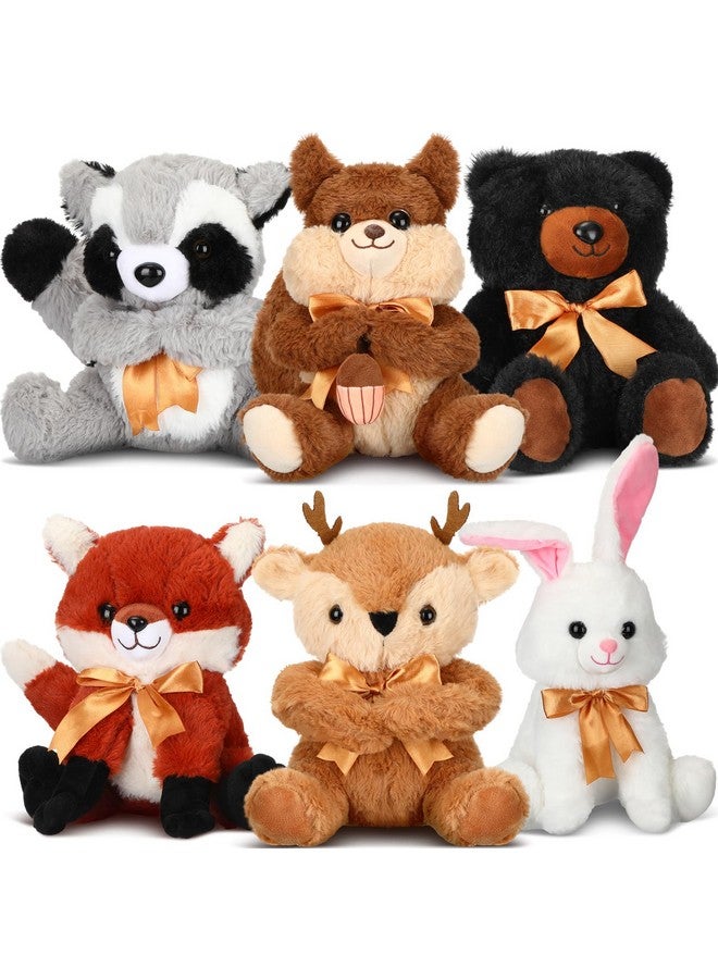 Syhood 6 Pieces Woodland Stuffed Animal 11.8 Inch Plush Toys for Baby Shower Stuffed Woodland Toy Wild Plush Animals for Themed Parties Decoration Teacher Student Achievement Award Birthday Gifts - Image 1