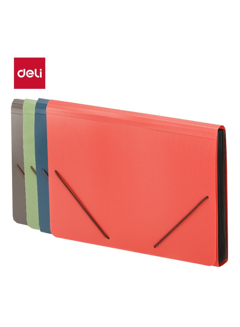 ديلي ملف قابل للتوسيع E5551 - A4، 13 جيبًا، ألوان متنوعة - Image 1