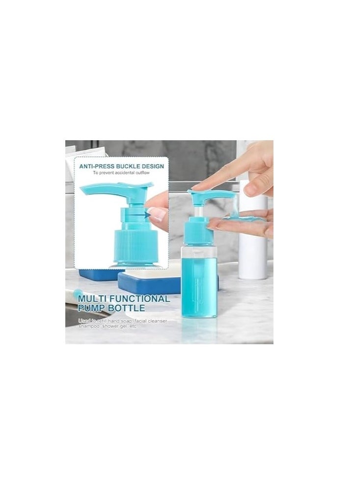 5 Packs Flight Size Travel Bottles Kit,Leak Proof Portable Toiletry Containers Set,Clear Cosmetic Containers for Lotion, Shampoo,Facial Cream,Soap