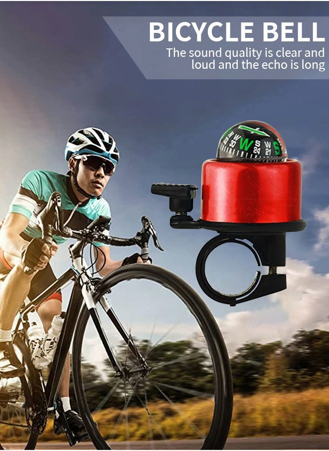 GROIC 2PCS Metal Bike Bell Ring Compass Cycling Alarm Warning Ring-Down Horn Mountain Bike Bicycle Bell Classic Bike Bell with Compass  - Image 5