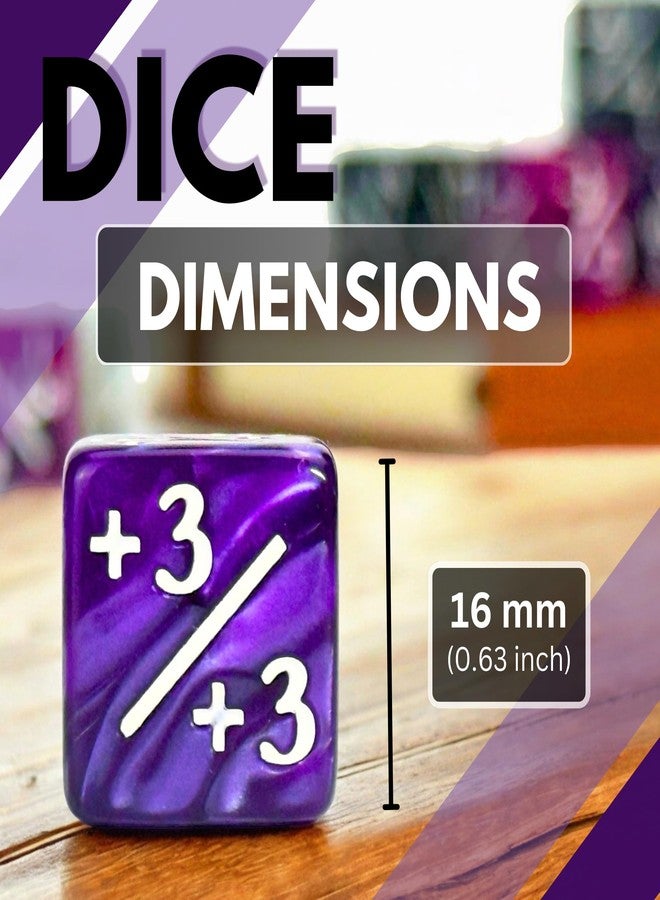 Luck Lab MTG Magic Life Counter Dice, 48 PCS - Compatible w/Magic Card Game Accessories, CCG Creature Stats w/ 2 Dice Bags (Purple Pearl, Purple Swirl, White Pearl, Black Pearl) - Image 3