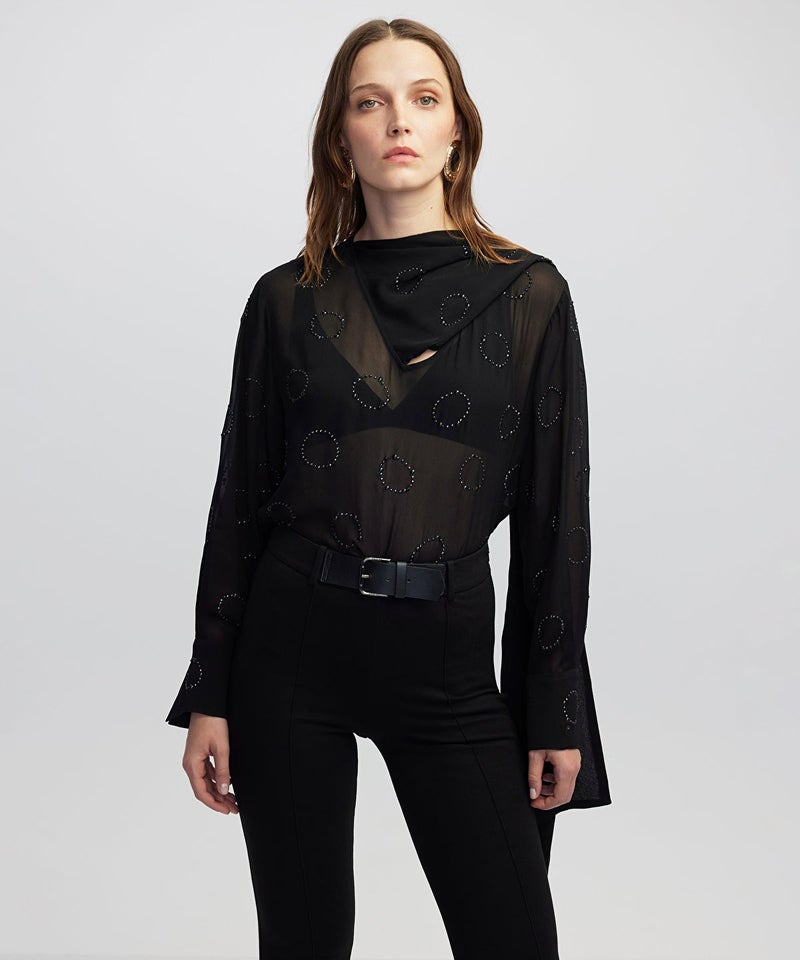 Ipekyol Rhinestone Chiffon Blouse - Image 1