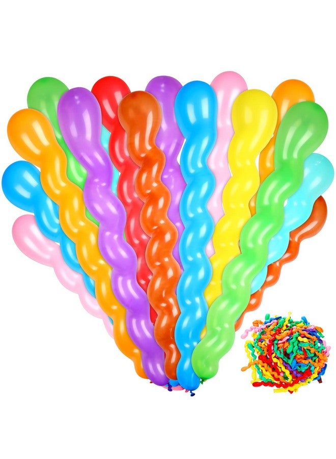 Sratte 500 Pcs 40 Inches Latex Spiral Balloons Assorted Colors Party Balloons Twisted Long Balloons Colorful Silly Balloons For Boys Girls Playing Birthday Festival Party Decorations Supplies 9 Colors - Image 2