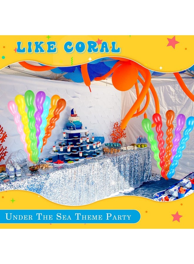 Sratte 500 Pcs 40 Inches Latex Spiral Balloons Assorted Colors Party Balloons Twisted Long Balloons Colorful Silly Balloons For Boys Girls Playing Birthday Festival Party Decorations Supplies 9 Colors - Image 4