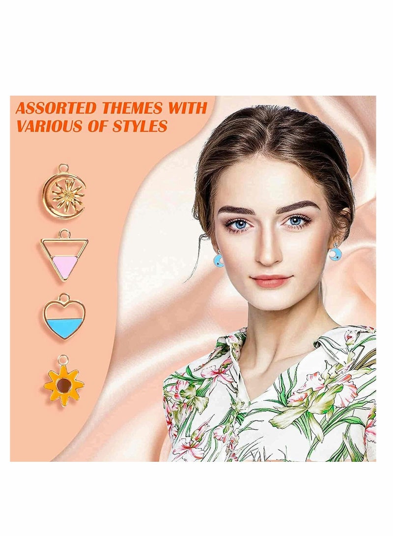 KASTWAVE 300Pcs Charms for Jewelry Making Enamel Bracelet Charms,  Mixed Bulk Metal Earring Charms, Necklace Bracelet Charms for DIY Jewelry Making and Crafting - Image 2
