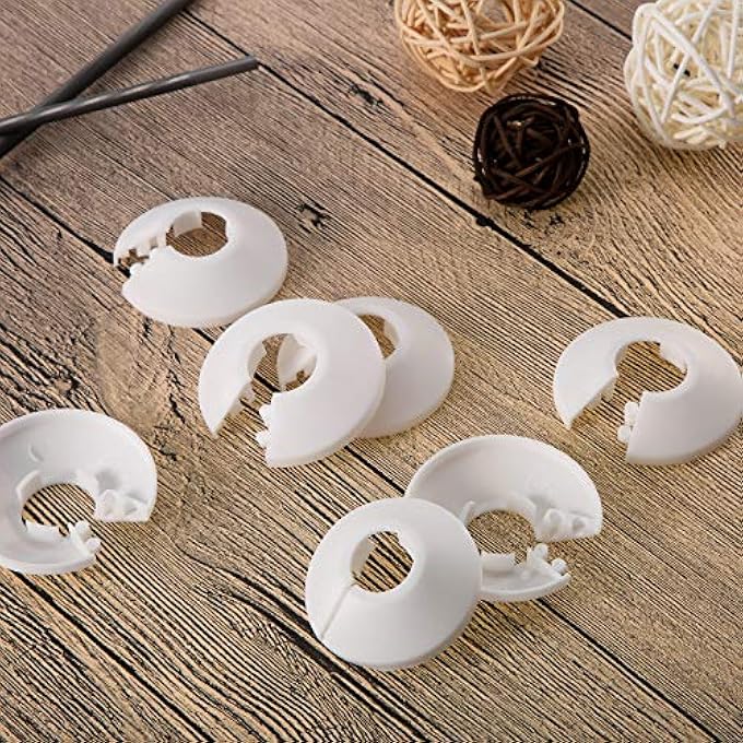 8 PIECES RADIATOR PIPE WHITE COVER WHITE PLASTIC PIPE COLLARS PIPE DECORATION COVER FOR 16 MM DIAMETER PIPE - Image 3