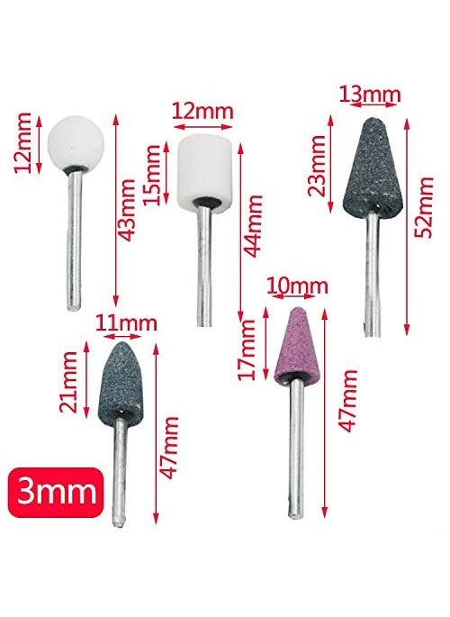 Veltrix Veltrix 10PcsSet Shank 6mm3mm Mounted Stone Grinding Head Abrasive Drill Rotary Tools Cutting Grinding Head Set For Polishing Machine  - Image 4