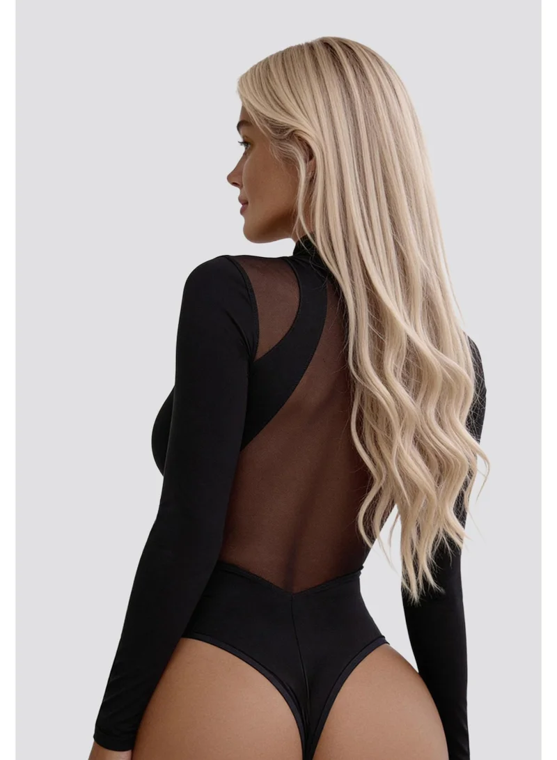 Bona Fide Valkiriya Black Valkiriya Long Sleeve Gym Bodysuit for Women for Women | Best Price UAE