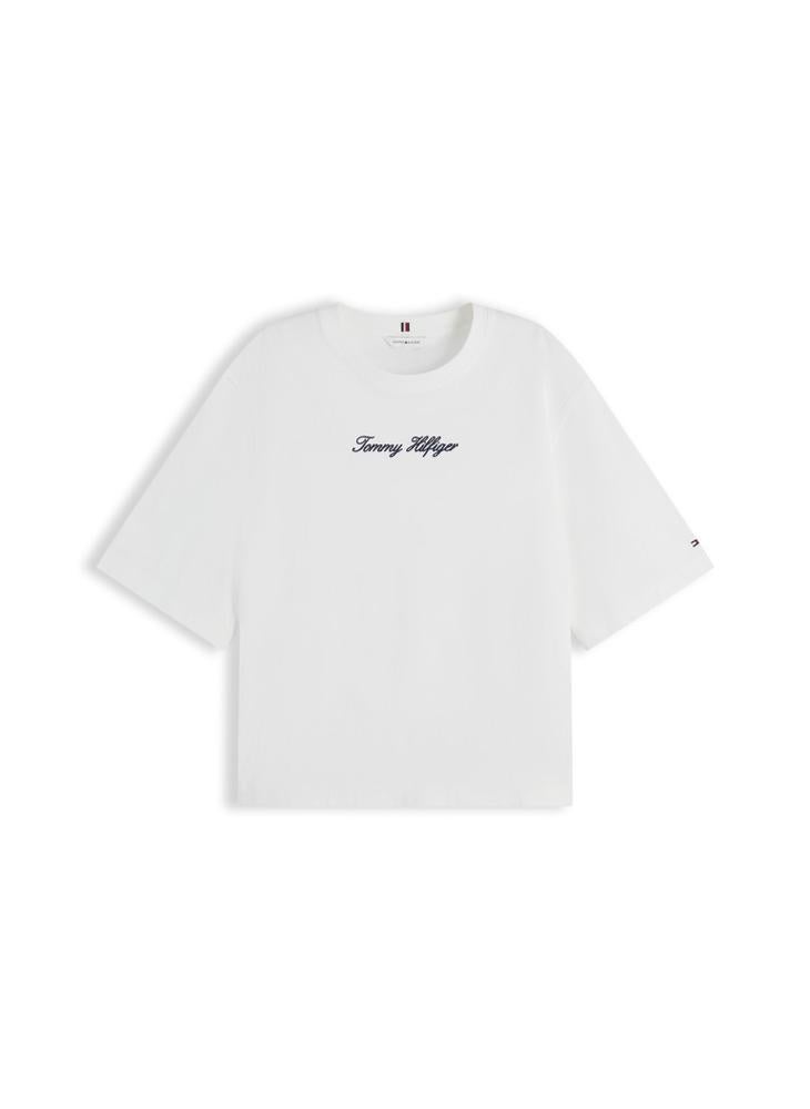 TOMMY HILFIGER Logo Embroidery Relaxed Crew Neck T-Shirt - Image 5