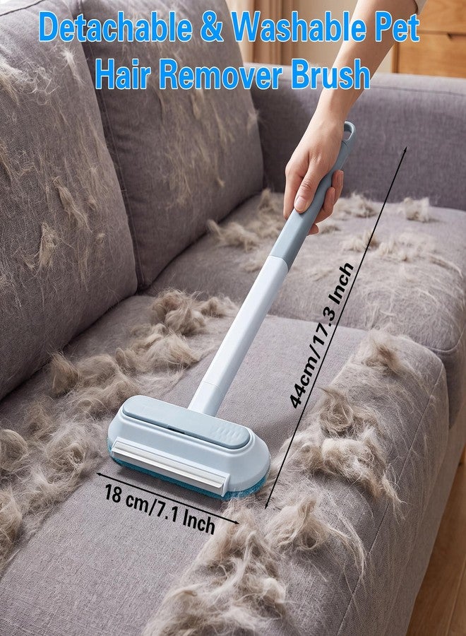 VWAERR Carpet Rake for Pet Hair Remover, 54 Inch Adjustable Long Handle Pet & Human Hair Remover Tool Silicone Carpet Broom with 1 Lint Brush for Mats, Carpets, Couch and Furniture - Image 5