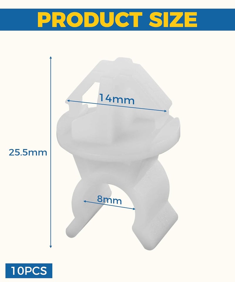 UBOG 10PCS Hood Prop Rod Clip,Hood Prop Rod Holder Clip,Car Accessories Car Hood Prop Mount Holder Clip,Support Hood Prop Rod Holder Clip,Compatible with Some Models,Replace #91503-SS0-003 Precision polished solid material - Image 2