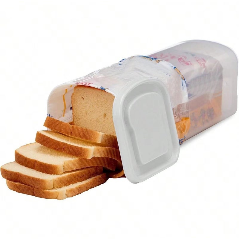 TEMU Xiang Sound Cross-Border Popular Toast Bread Sealed Preservation Box Three-Minute Cake Fridge Freezer Food Storage Bread Ca White 