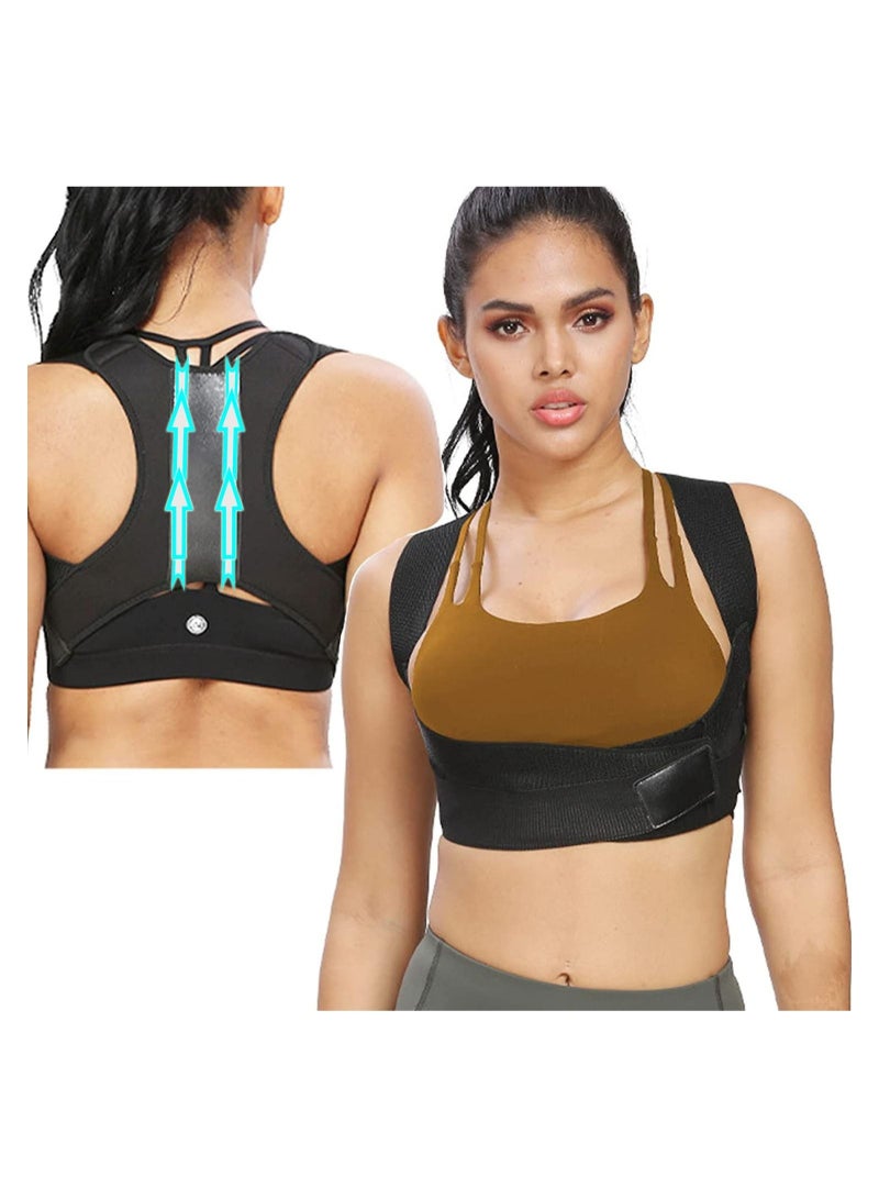 كابتن تيك مصحح الوضعية للنساء ، دعامة ظهر علوية مريحة قابلة للتعديل ، أداة تمليس ظهر مسامية ، مدرب وضع تحت الملابس لتسكين الآلام من الكتف والظهر ، وتحسين المزاج (M) - Image 1