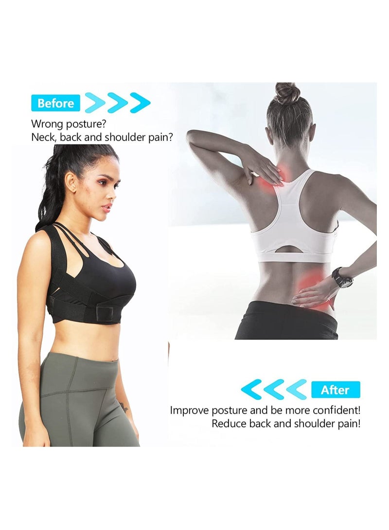 كابتن تيك مصحح الوضعية للنساء ، دعامة ظهر علوية مريحة قابلة للتعديل ، أداة تمليس ظهر مسامية ، مدرب وضع تحت الملابس لتسكين الآلام من الكتف والظهر ، وتحسين المزاج (M) - Image 2