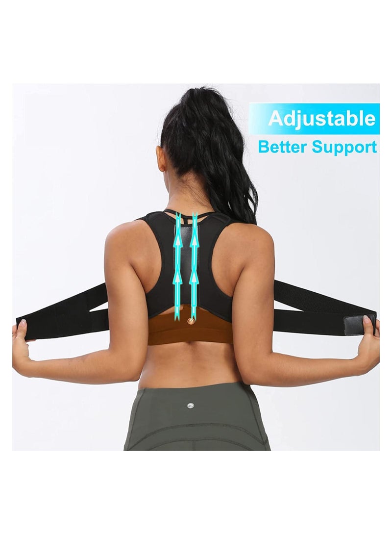 كابتن تيك مصحح الوضعية للنساء ، دعامة ظهر علوية مريحة قابلة للتعديل ، أداة تمليس ظهر مسامية ، مدرب وضع تحت الملابس لتسكين الآلام من الكتف والظهر ، وتحسين المزاج (M) - Image 5