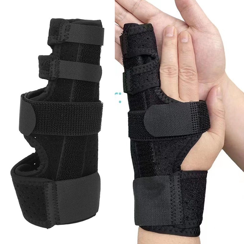 Boxer Splint Adjustable Metacarpal Finger Splint Hand Brace with Bendable Aluminum for 4th 5th Finger M - Image 1