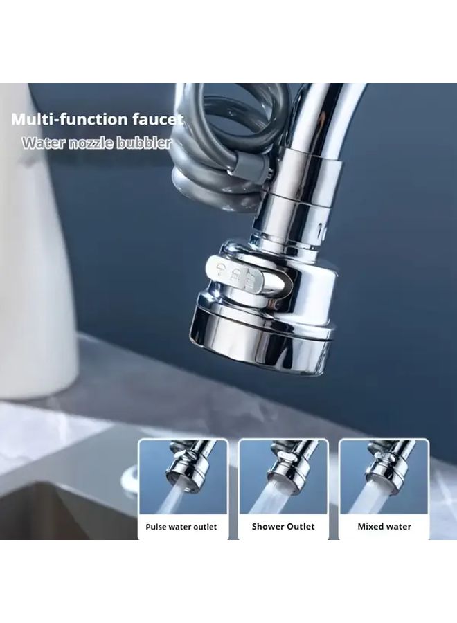 Retractable Kitchen Faucet 3 Level Spray 360 Degree Electroplating ABS Water Saving Extender - Image 5
