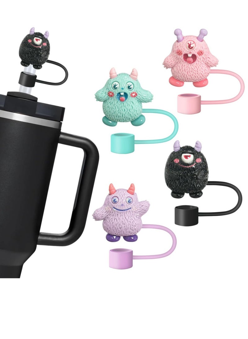 Reema Cute Straw Cover Cap for Stanley Cup Monster Stanley Straw Cover 10mm Cute Stanley Straw Topper Stanley Cup Straw Cover 40 oz Accessories Compatible With Stanley Water Bottle Cup  - Image 1