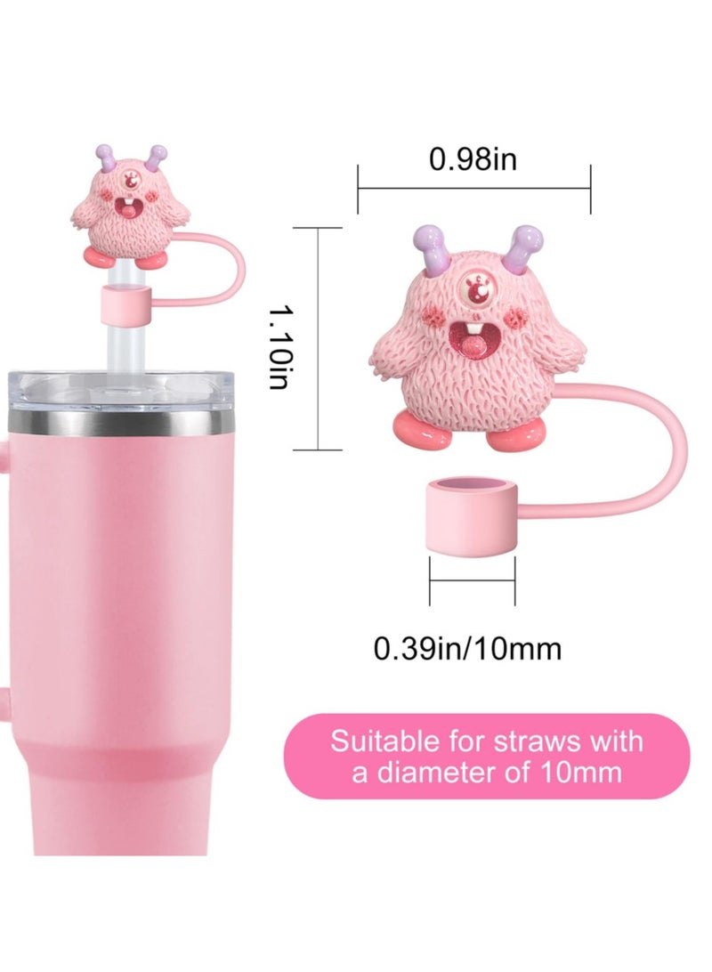 Reema Cute Straw Cover Cap for Stanley Cup Monster Stanley Straw Cover 10mm Cute Stanley Straw Topper Stanley Cup Straw Cover 40 oz Accessories Compatible With Stanley Water Bottle Cup  - Image 3