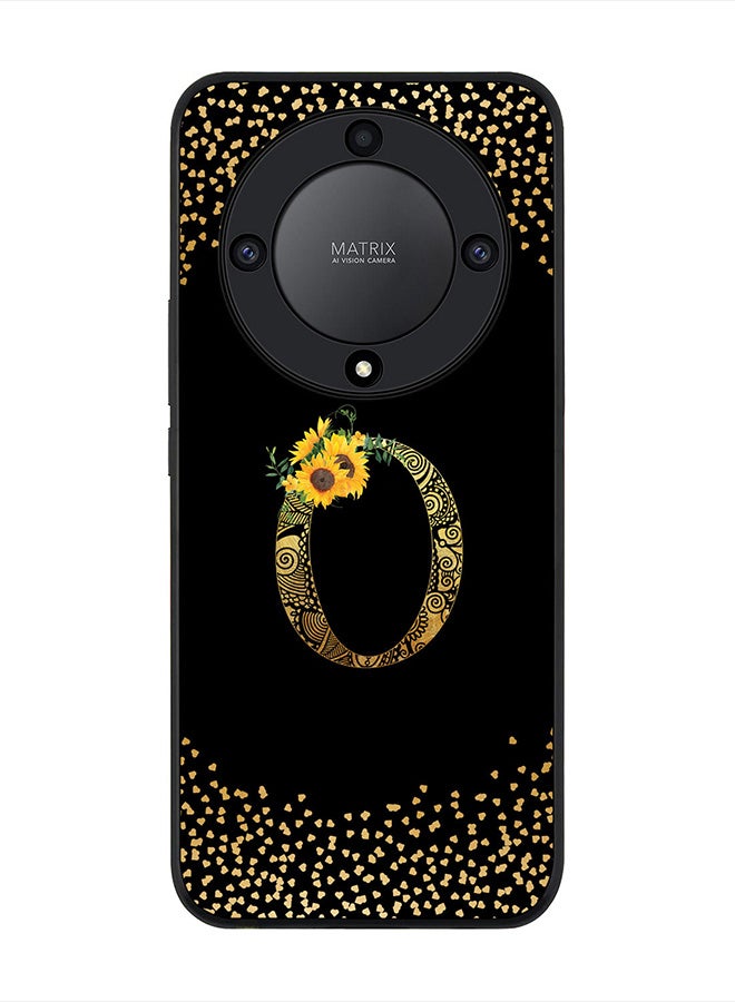Stylizedd Cover for Honor X9a 5G Case , Rugged Black Slim fit Phone Cases   - Custom Monogram Initial Letter Mandala Floral Pattern Alphabet-O (Black) - Image 1