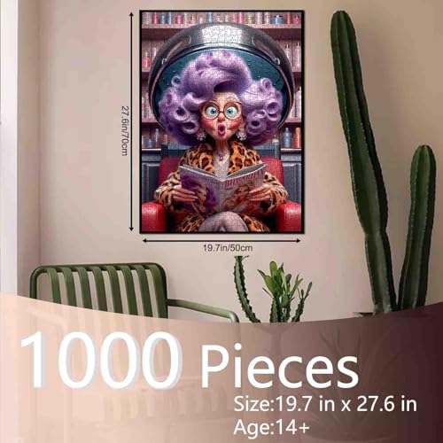 Tucocoo Old Lady Jigsaw Puzzles Old Woman 1000 Pieces for Adult Grandma Intellectual Decompressing Fun Family Game Challenging for Family Friend Game 197 x 276 Inch - Image 5
