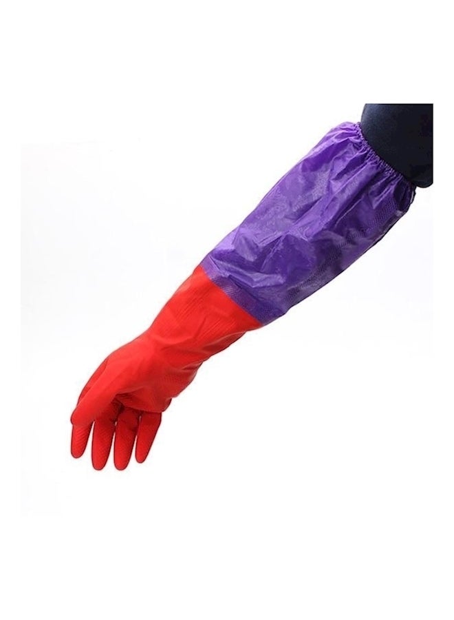 Reusable Waterproof Cleaning Gloves Purple/Red 120grams - Image 2