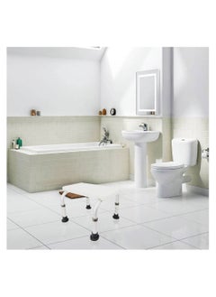 Generic Bath seat and bathtub chair with adjustable height for the elderly pregnant women people with special needs and the elderly one step ladder white  - Image 5