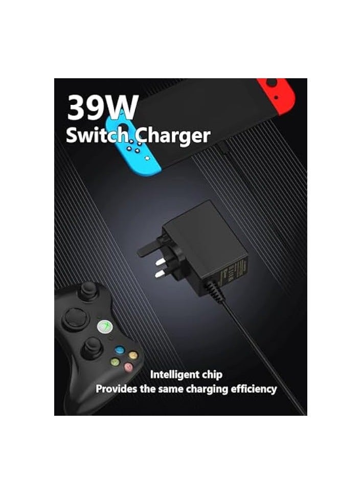 بروماس شاحن سريع لجهاز نينتندو سويتش، محول طاقة تيار متردد 15 فولت للتبديل/سويتش OLED/سويتش لايت/محطة سويتش دوك/سويتش برو مع قابس كابل (USB-C) من النوع C، يدعم وضع التلفزيون C0060 - Image 2