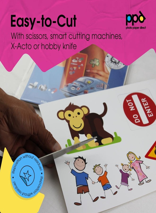 PPD Premium Printable Vinyl Sticker Paper for Inkjet Printer - 10 Sheets Matt Sticker Paper 8.5 x 11 - Self-Adhesive, Waterproof, Tear Resistant, Instant Dry - PPD-38-10 - Image 4