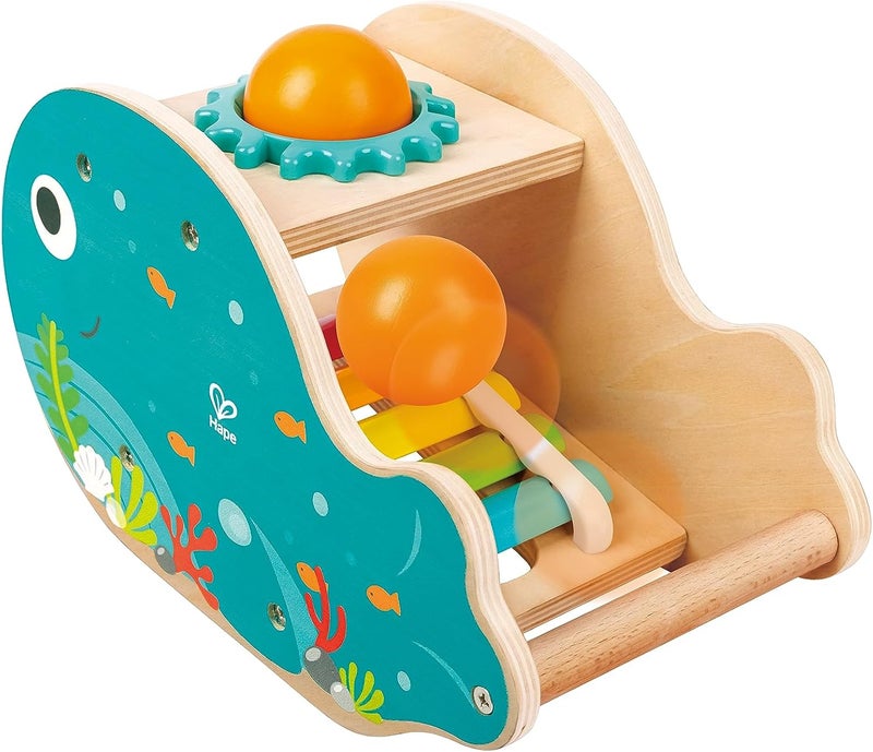 Hape Wooden Musical Whale Tap Bench with Xylophone – Interactive Ocean-Themed Hammering Toy for Babies & Toddlers | Develops Motor Skills & Rhythm | Music Toy for Kids 18 Months+ - Image 2