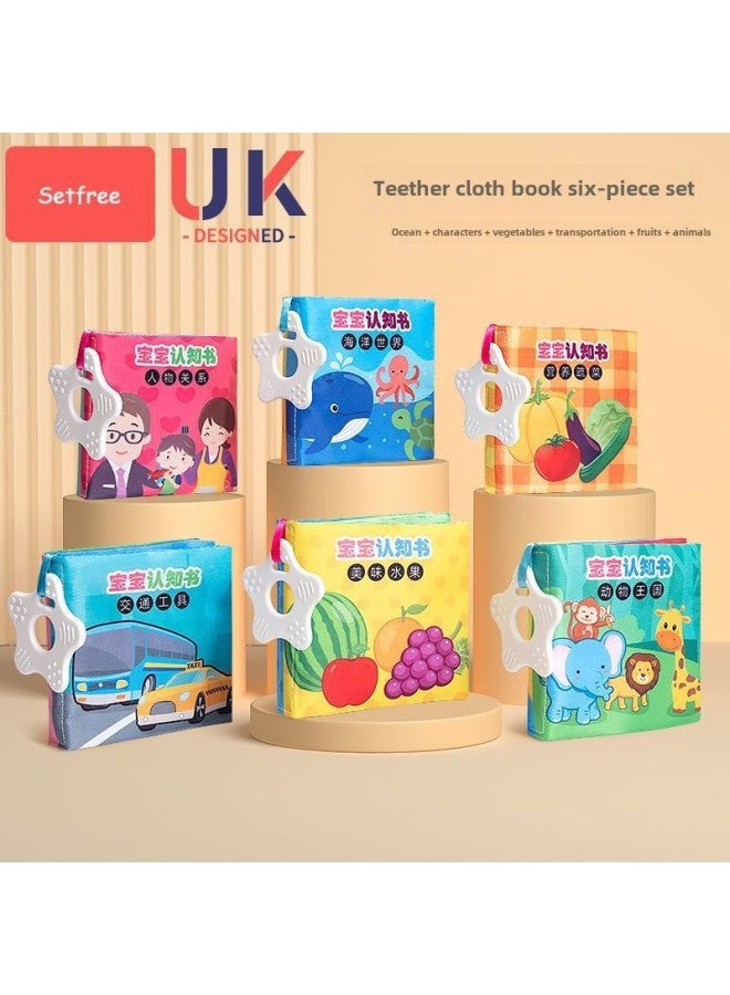 Baby Cloth Book Early Education Baby Tear Can Bite Toys Stereo Audio 0-1 Years Old Cognition 3-6 Months-Colour:Teething Cloth Book  - Image 1