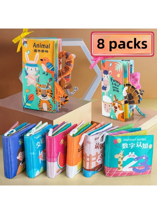Baby Cloth Book Early Education Baby Tear Can Bite Toys Stereo Audio 0-1 Years Old Cognition 3-6 Months-Colour:Teething Cloth Book  - Image 2