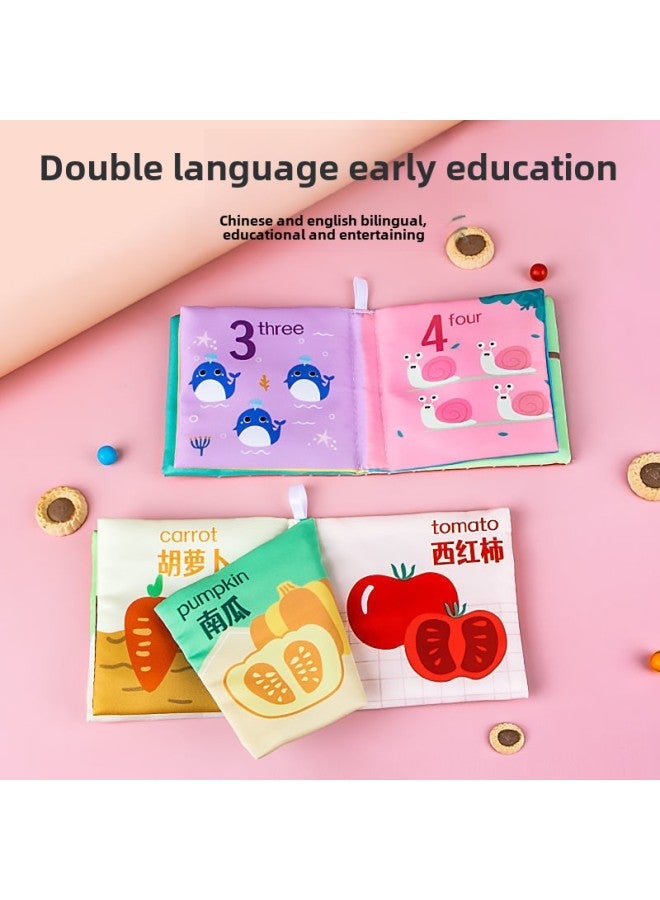 Baby Cloth Book Early Education Baby Tear Can Bite Toys Stereo Audio 0-1 Years Old Cognition 3-6 Months-Colour:Teething Cloth Book  - Image 3
