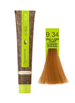Macadamia Natural Macadamia Natural Oil Cream Hair Color 9.34 | Light Copper Golden Blonde | Nourishing Permanent Hair Dye, 100ml 