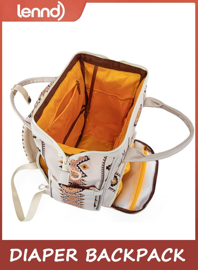 LENND Travel Baby Bag, Diaper Bag Backpack,Travel Baby Bag with Stroller Strap,Travel Backpack Purses Western Multi-Function Baby Bags for Mom with Waterproof Insulated Pockets - Image 5